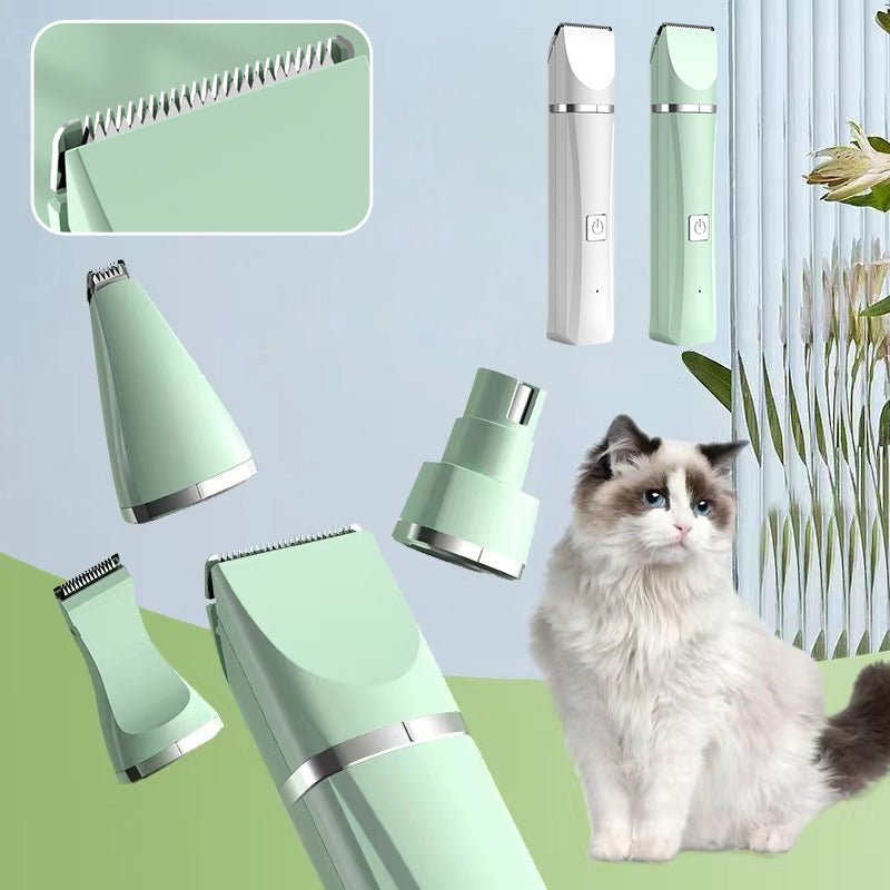 4-in-1 Quiet Pet Hair Clipper with Nail Grinder for Cats and Dogs