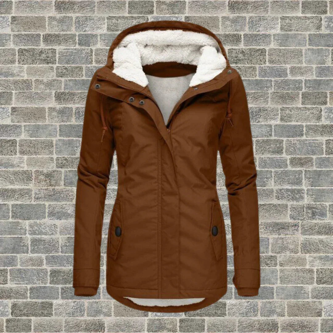 Hooded Coat with Practical Pockets for Autumn and Winter