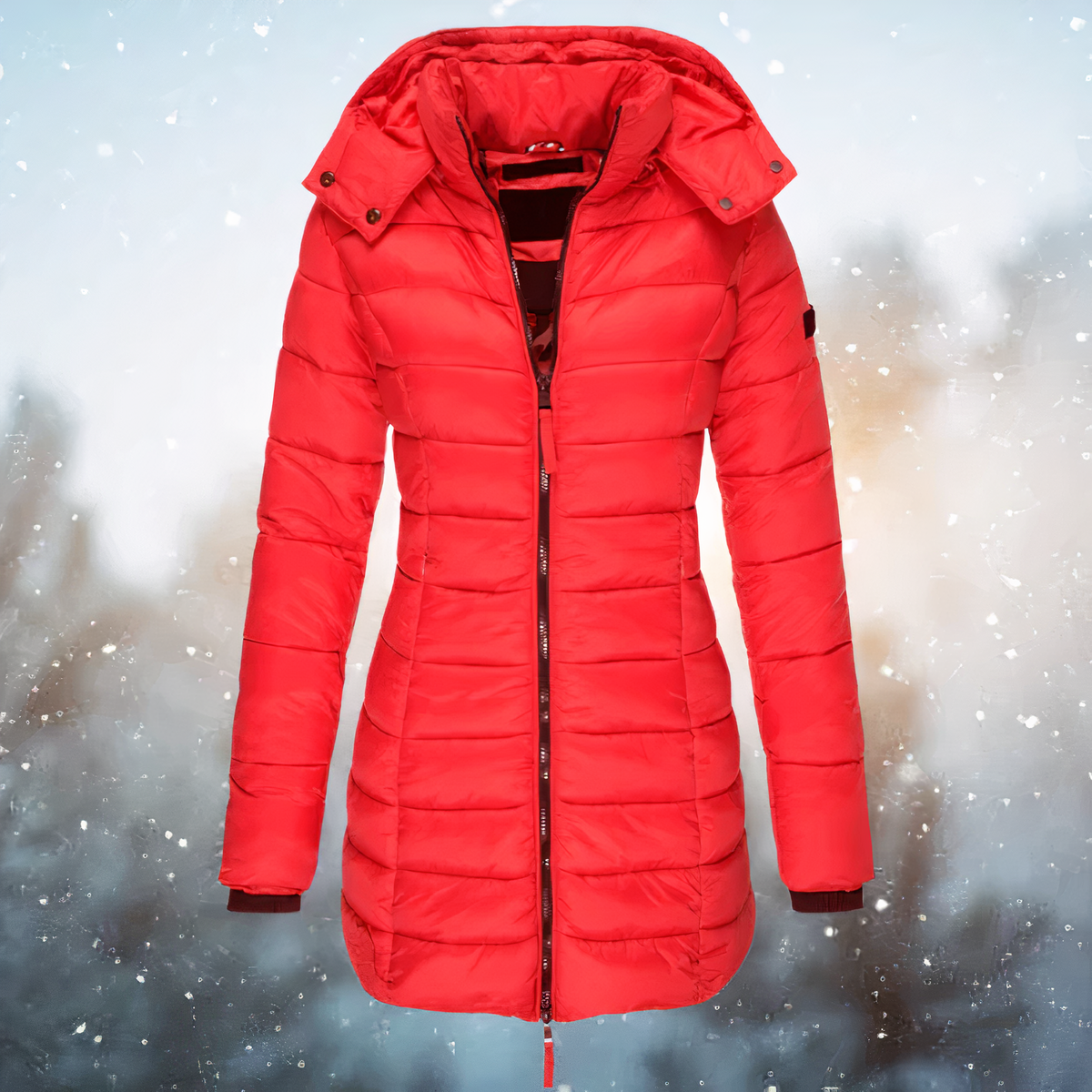 Women's Mid-Length Hooded Parka with Cosy Lining for Winter