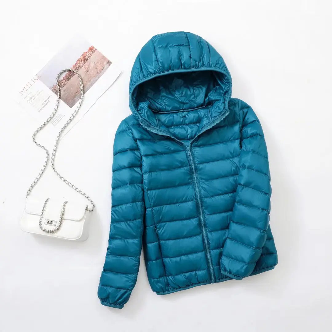 Women's Reversible Down Jacket with Fitted Silhouette