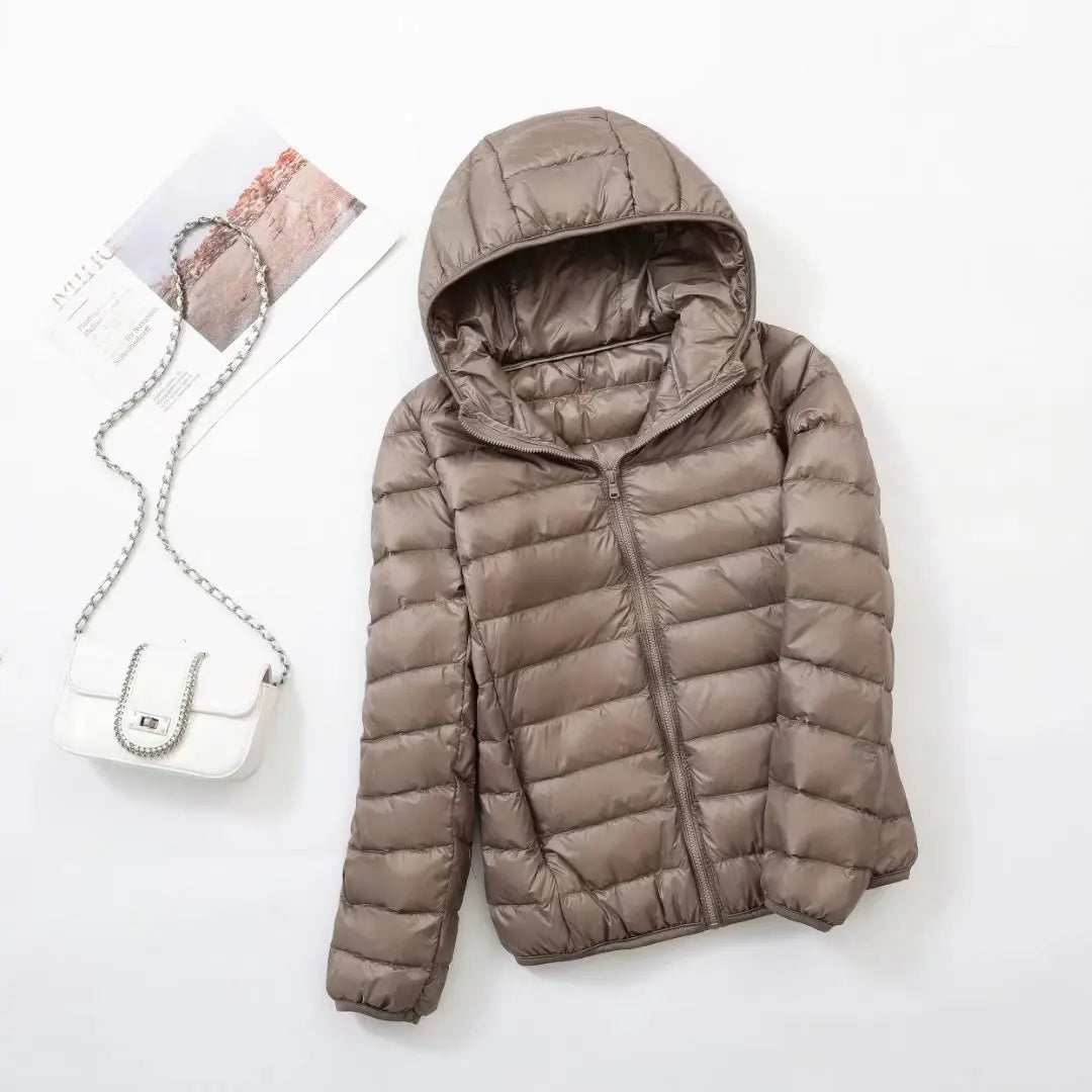 Women's Reversible Down Jacket with Fitted Silhouette