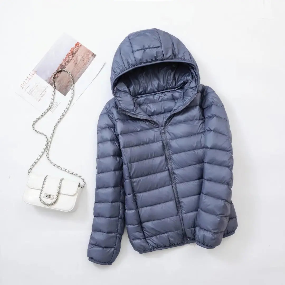 Women's Reversible Down Jacket with Fitted Silhouette