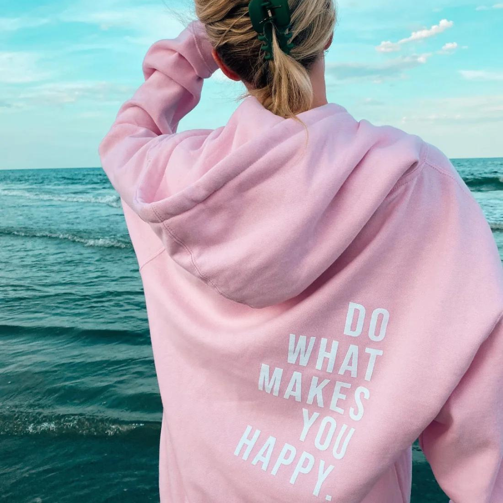 Women's Oversized Long Hoodie with Eye-Catching Logo Print