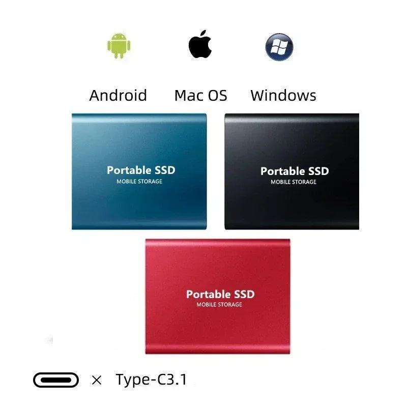 Portable External SSD 64GB with USB-C and Up to 1050MB/s