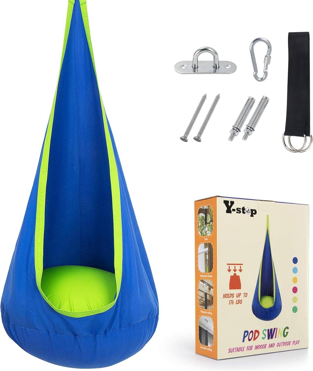Kids' Hanging Pod Swing with Inflatable Cushion for Play and Rest