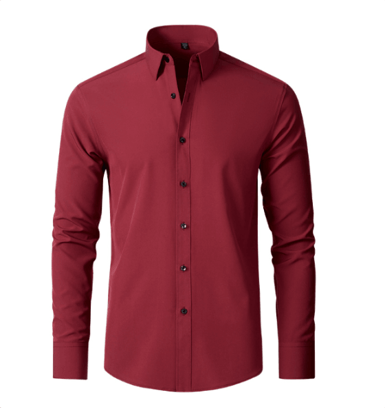 Men's Dress Shirt with Non-Iron Stretch Fabric for Work and Leisure