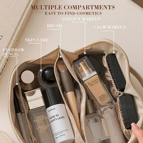Women's Cosmetic Bag in PU Leather with Spacious Storage