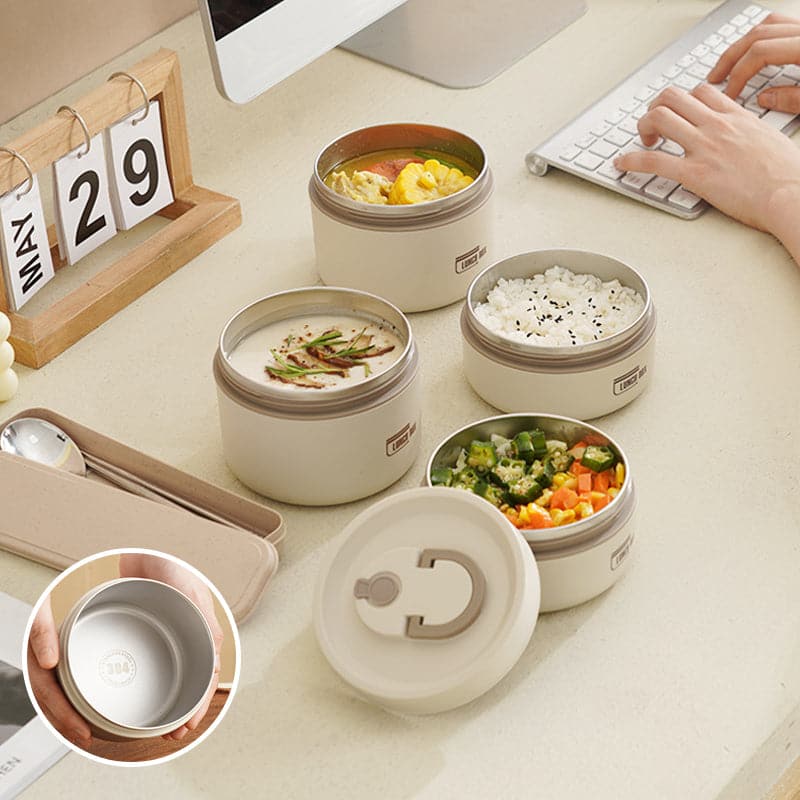 Insulated Stainless Steel Lunch Box with Carry Bag for Hot Meals