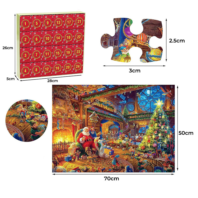 Christmas Jigsaw Puzzle Advent Calendar with 24 Daily Boxes