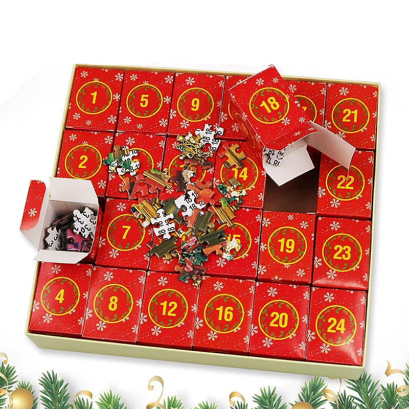 Christmas Jigsaw Puzzle Advent Calendar with 24 Daily Boxes