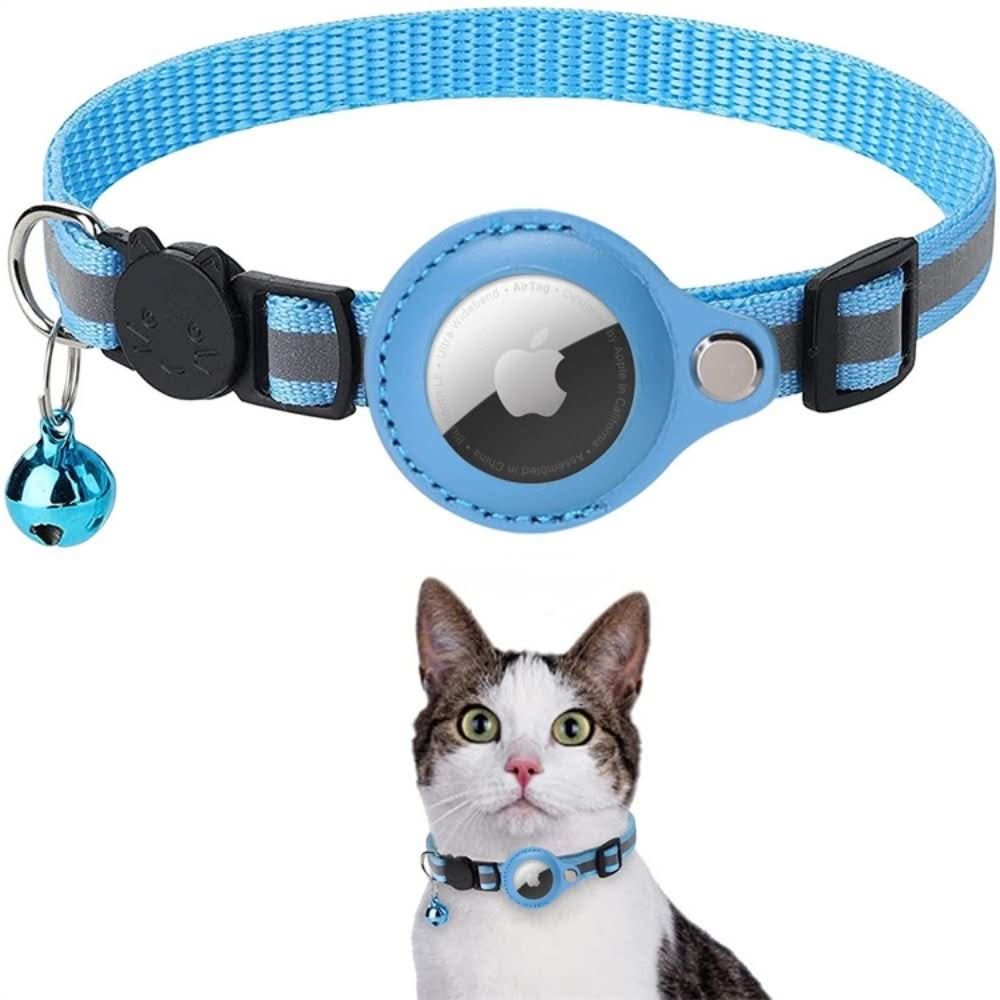 Reflective Cat Collar with GPS Tracker Holder and Safety Buckle