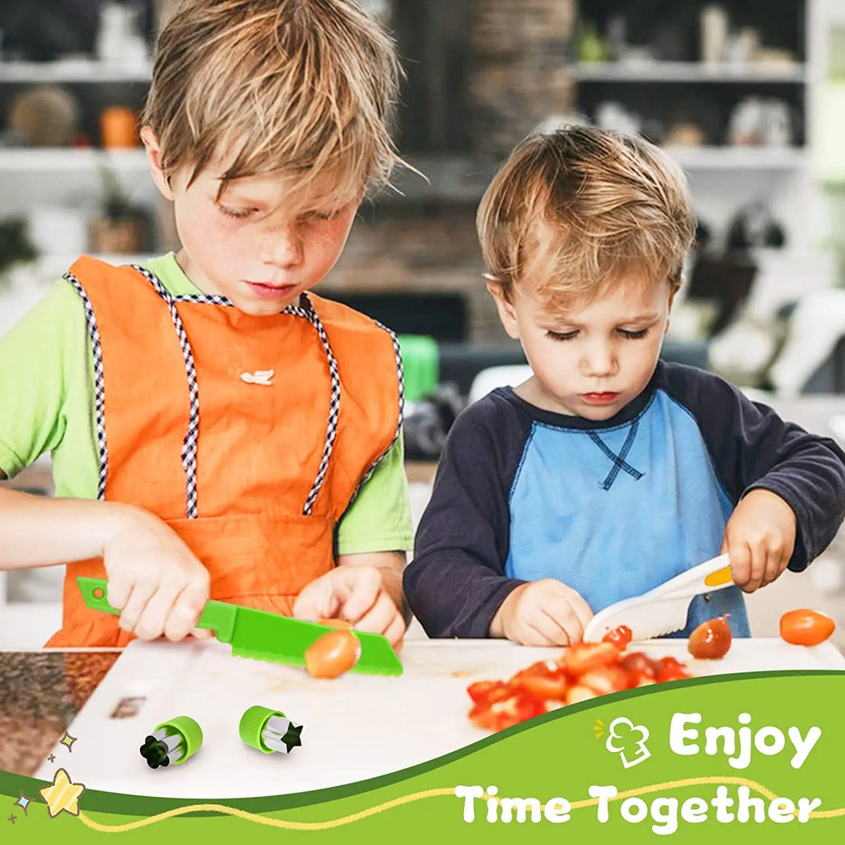 Kids' Montessori Cooking Set with Child-Safe Knives and Peeler