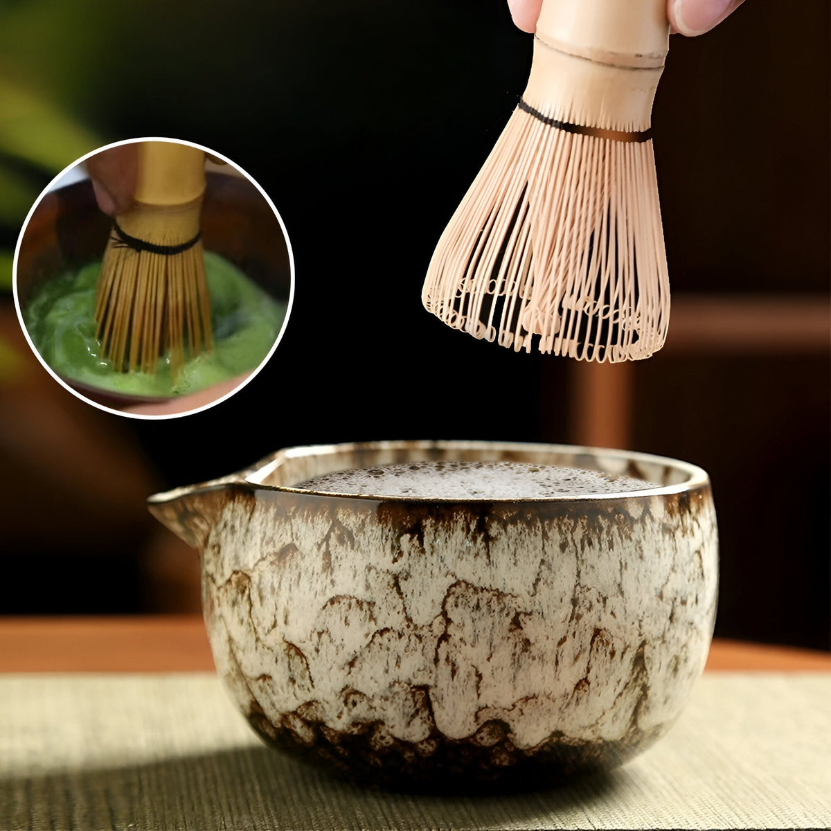6-Piece Matcha Tea Set with Bamboo Whisk for Tea Ceremonies