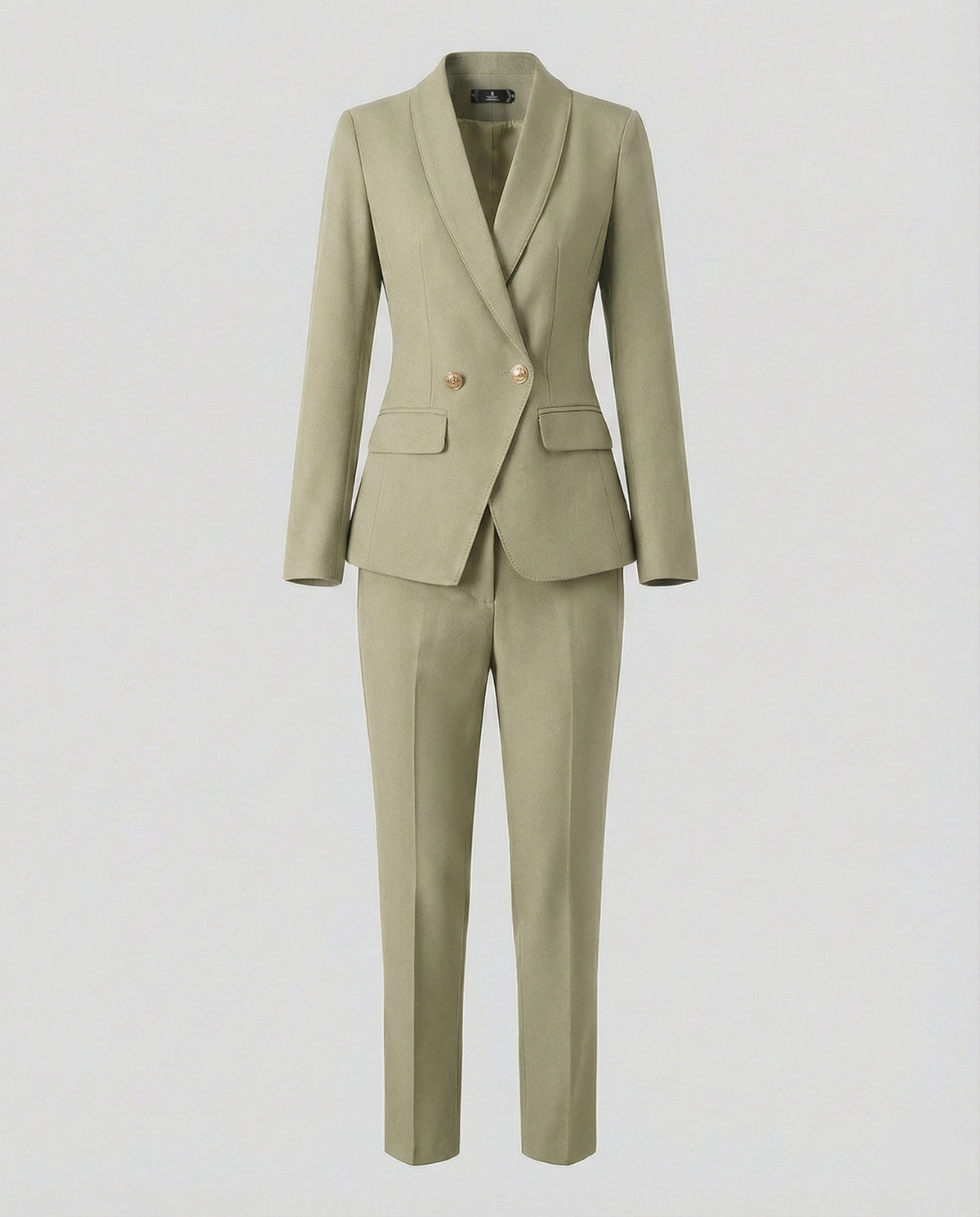 Women's Two-Piece Trouser Suit with Single-Breasted Blazer