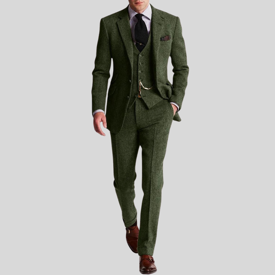 Men's 3-Piece Slim Fit Suit with Jacket, Waistcoat and Trousers