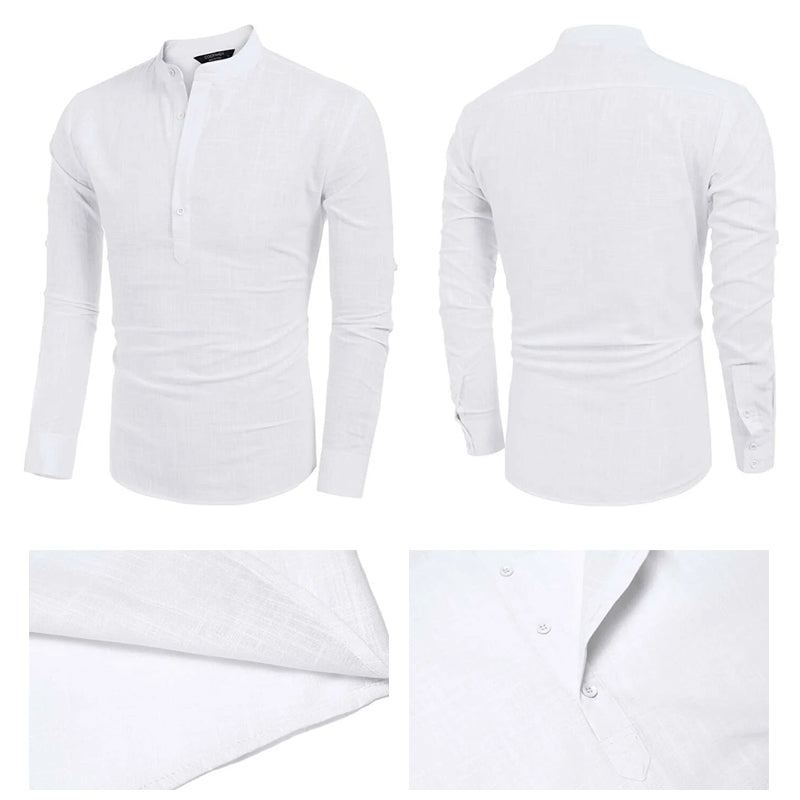 Men's Slim Fit Henley Shirt with Lightweight Breathable Fabric