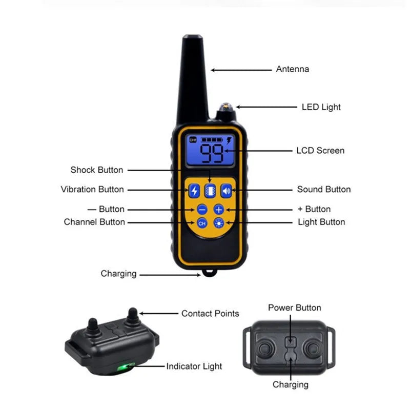 Waterproof Dog Training Collar with Remote and 800m Range