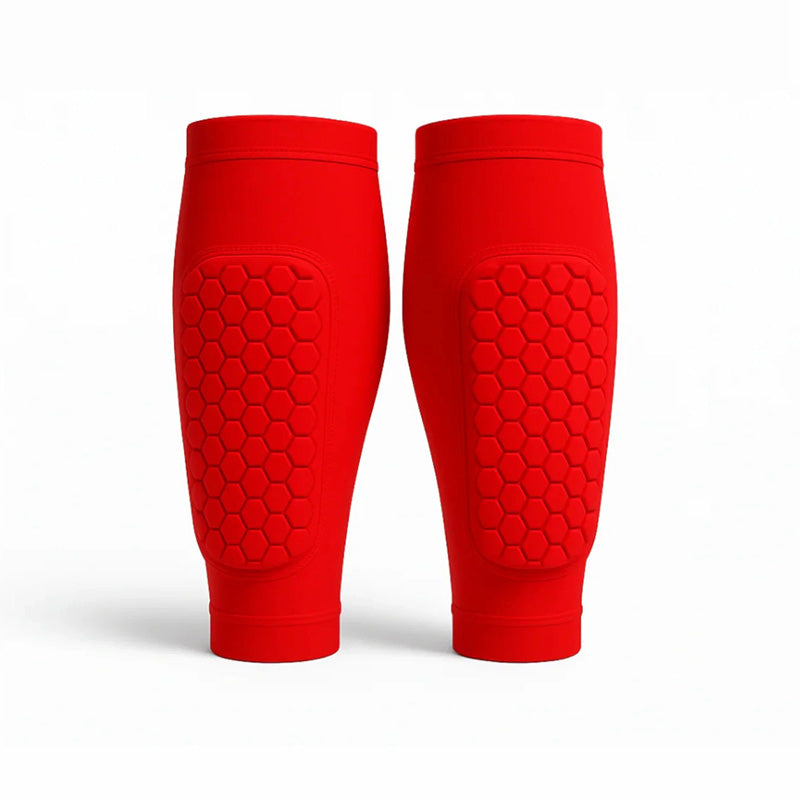 Unisex Padded Shin Guards with Honeycomb Cushioning for Sports