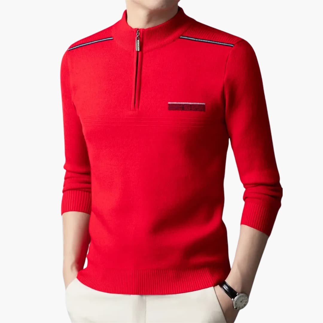 Maxim - Warm knitted jumper with zip for men