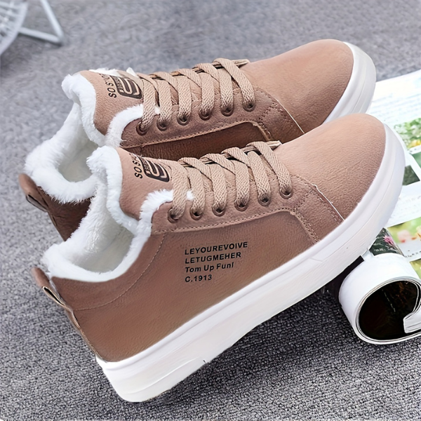 Sneaker mit Kunstfellfutter und niedrigem Schaft für Damen, für den Winter