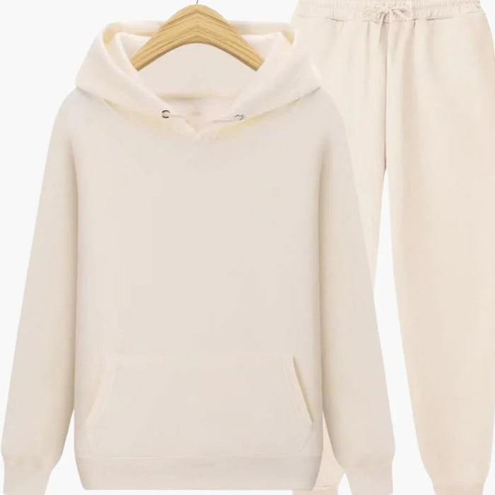Tuta da jogging da uomo con felpa con cappuccio e pantaloni con polsini
