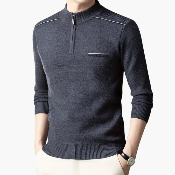 Maxim - Warm knitted jumper with zip for men