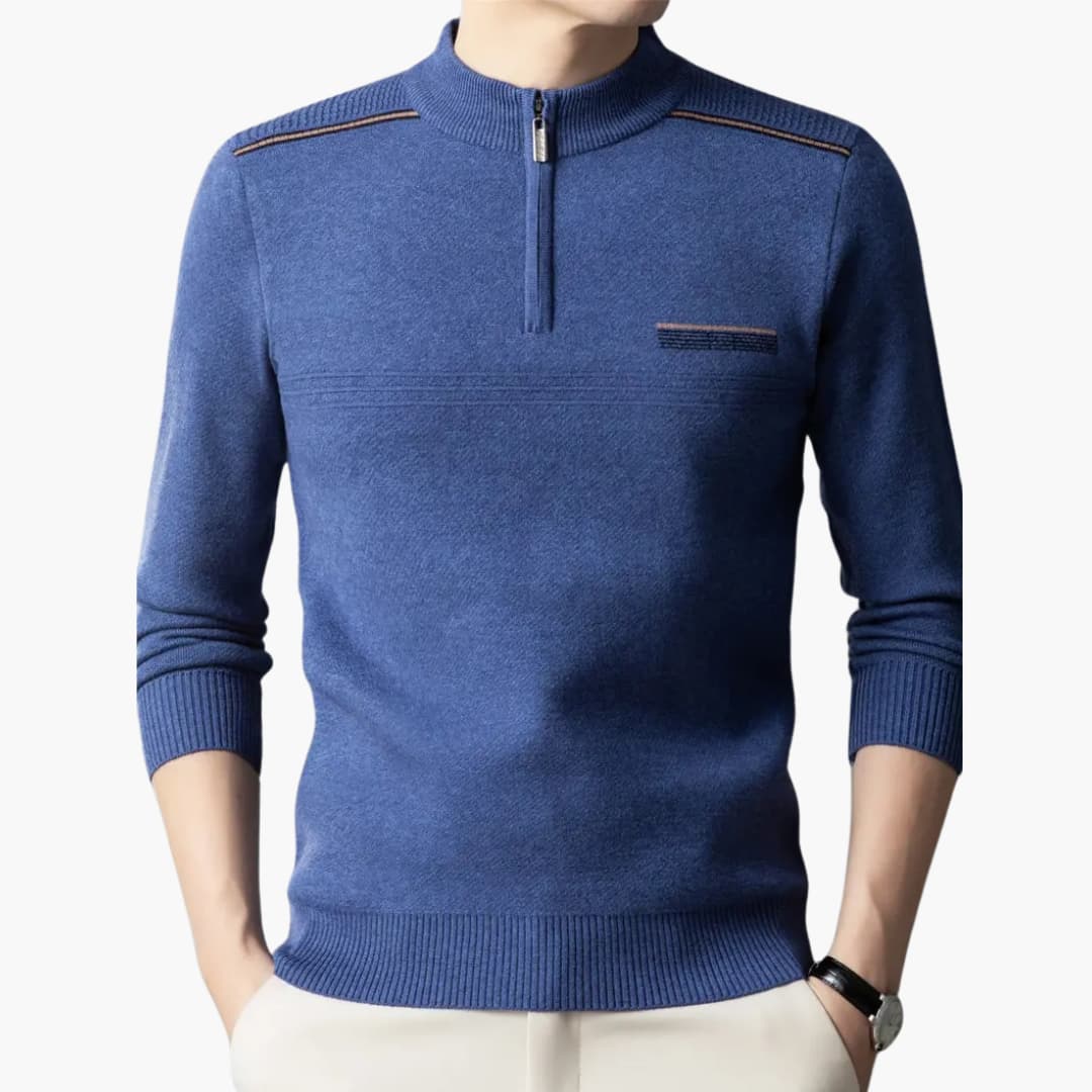 Maxim - Warm knitted jumper with zip for men