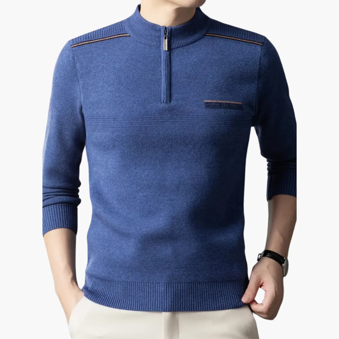 Maxim - Warm knitted jumper with zip for men