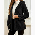 Bryony - Cosy hoodie with teddy jumper with button front for women