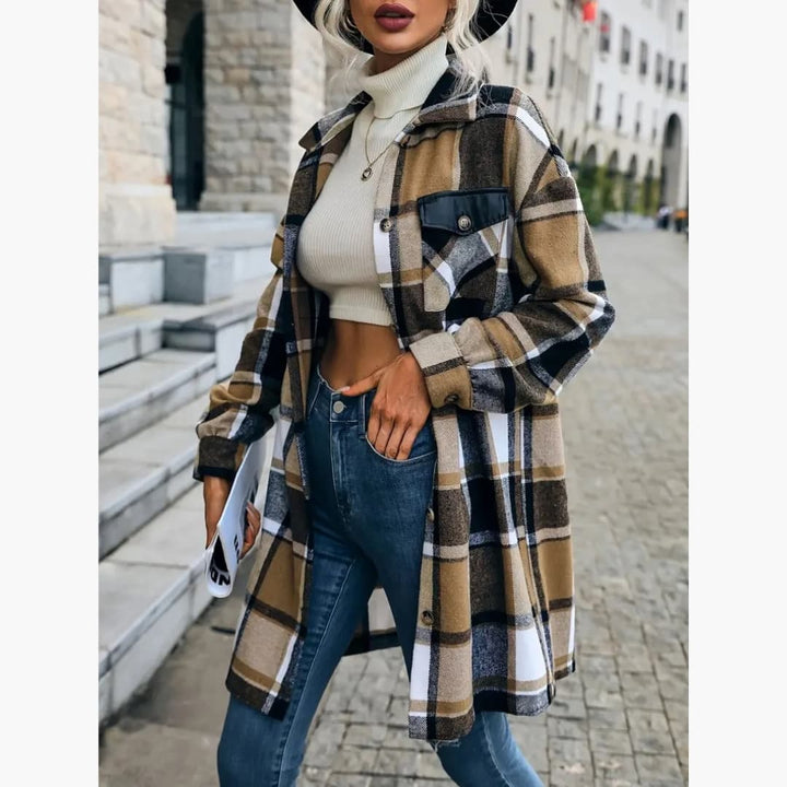 Marta - Classic pleddmönstret coat for women