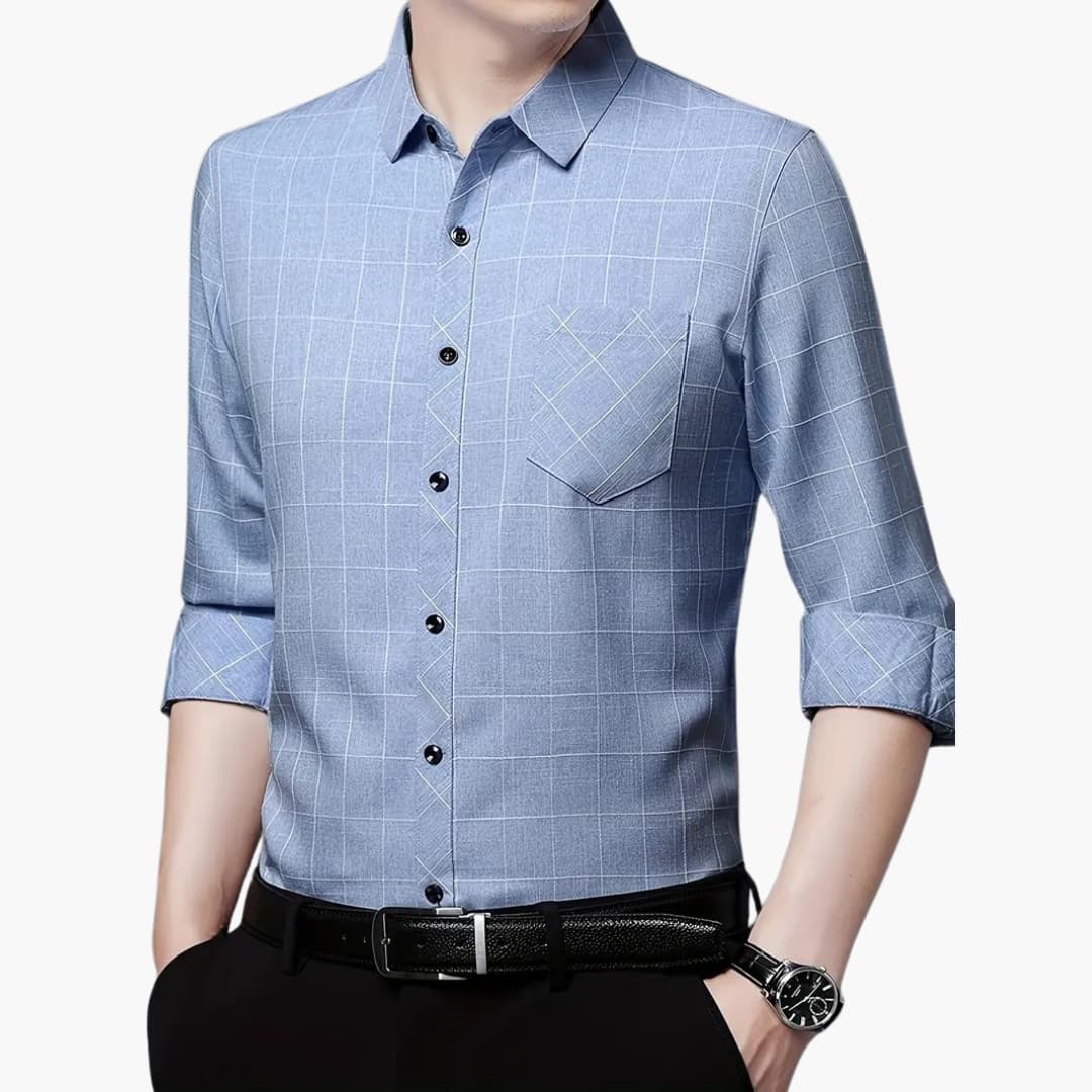 Dominik - Casual long-sleeved checked shirt for men