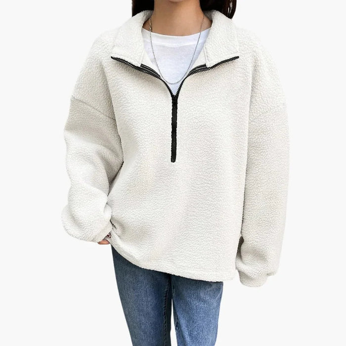 Maglione da donna con mezza cerniera e collo alto