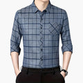 David - Fashionable checked shirt with revers for men