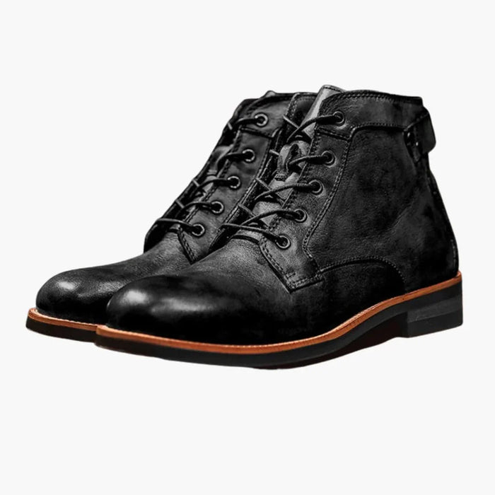 Men's Lace-Up Boots with Textured Surface