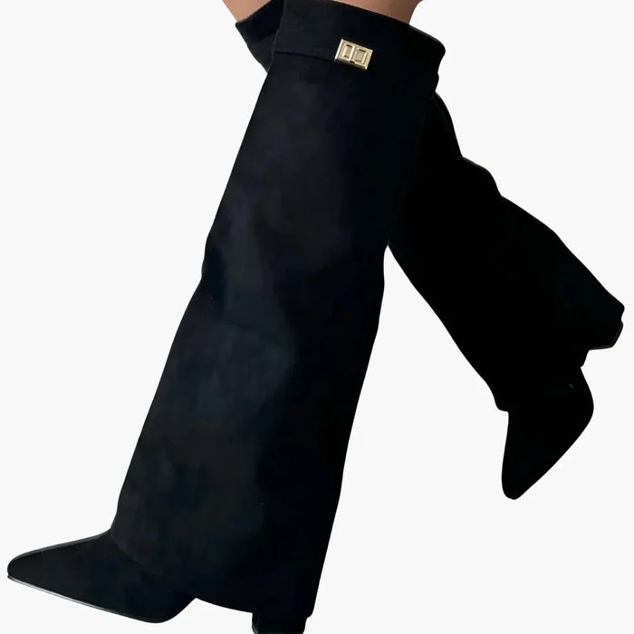 Bottes pour femme montant jusqu’au genou avec boucle - bottes élégantes