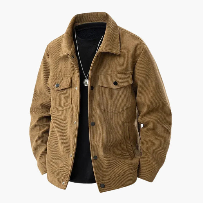 Herren-Cordjacke mit Knopfverschluss