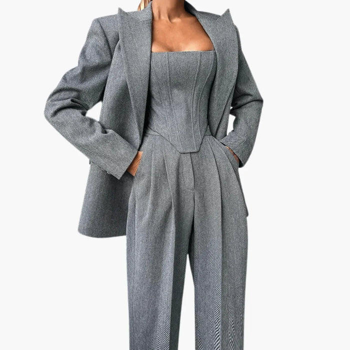 Women's Suit with Corset Blazer  Tailored and Elegant