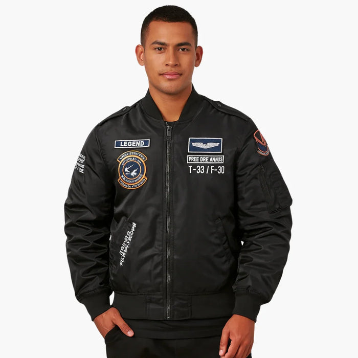 Men's Pilot Bomber Jacket with Ribbed Hem