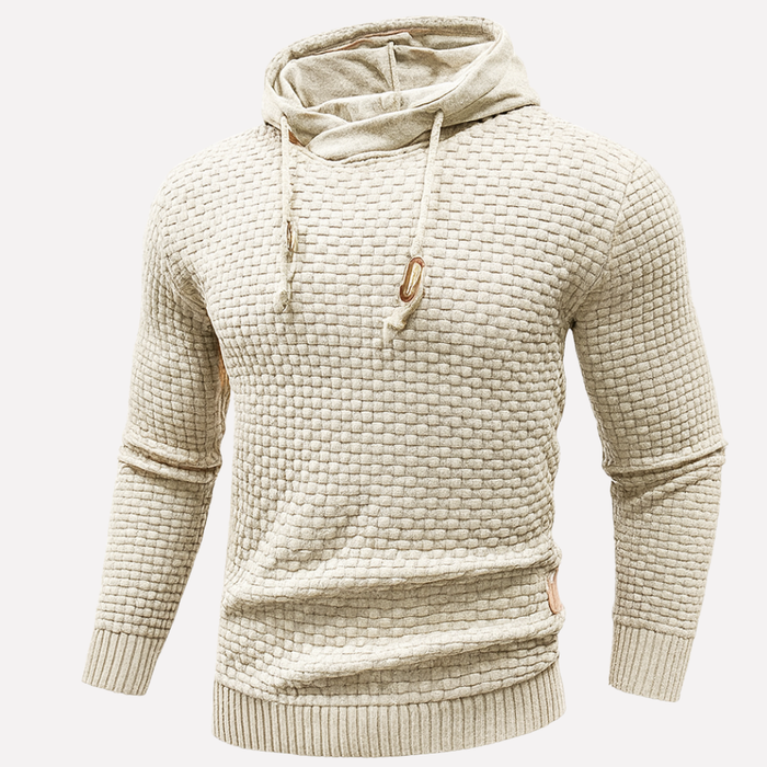 Sudadera con capucha texturizada para hombre y detalle de cordón