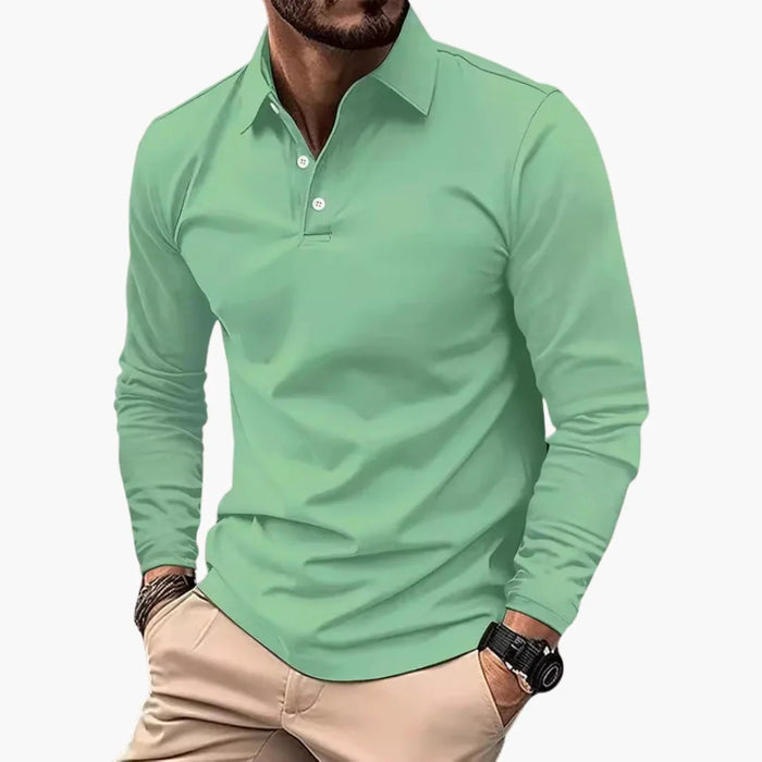 Men's Long Sleeve Polo Shirt  Casual Look