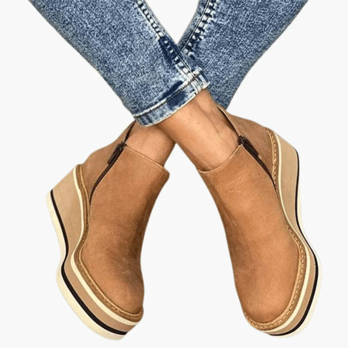 Ankle Boots for Women  Wedge Heel, Zipper, Modern