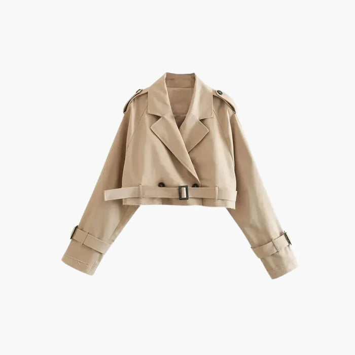 Gabardina para senhora com passadores para cinto