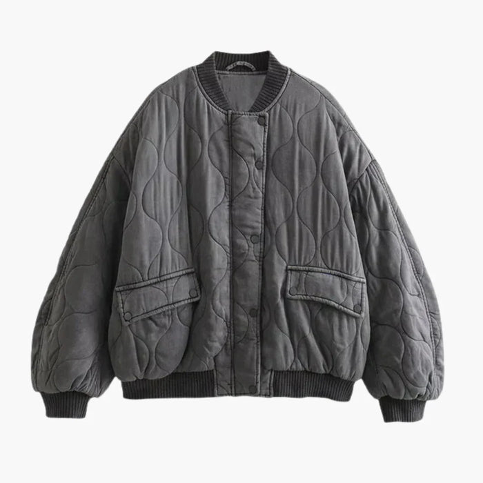 Veste matelassée femme avec fermeture à boutons-pression et poches avant