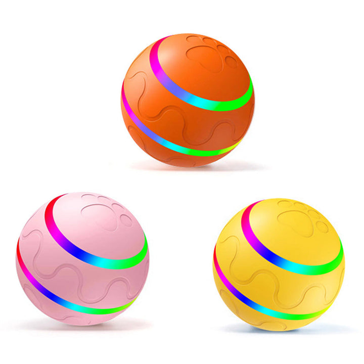 Orange kattboll med LED-ljus