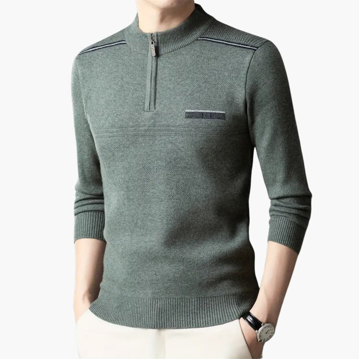 Maxim - Warm knitted jumper with zip for men