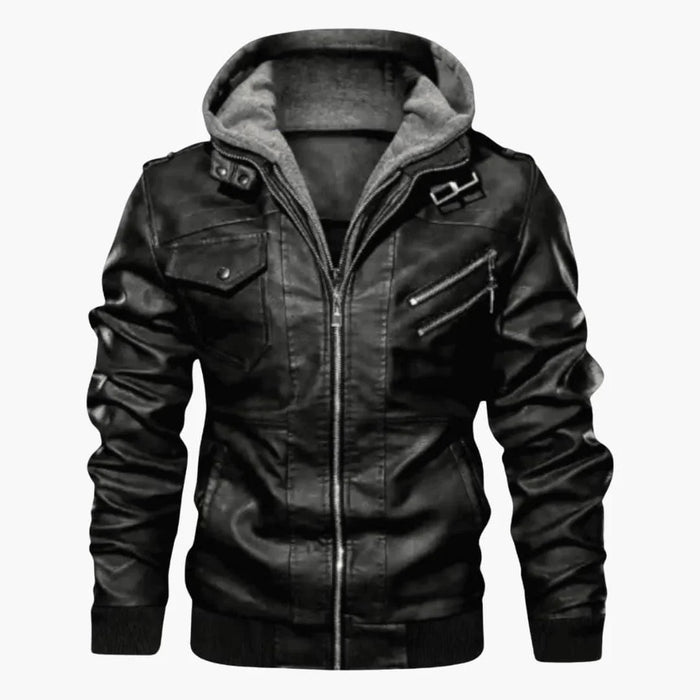 Veste en cuir pour homme avec capuche  Élégante et confortable au quotidien