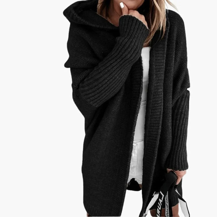 Gestreifter Cardigan mit Kapuze für Damen