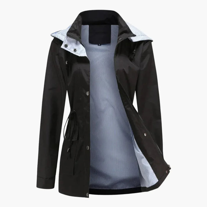 Long manteau trench avec capuche pour femmes