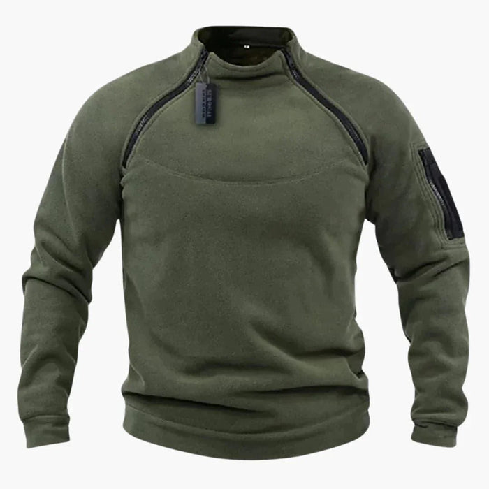 Fleece-pullover for menn  Isolert genser med glidelås