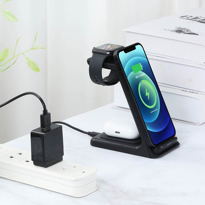 3 - in - 1 wireless ladestasjon for phone and watch